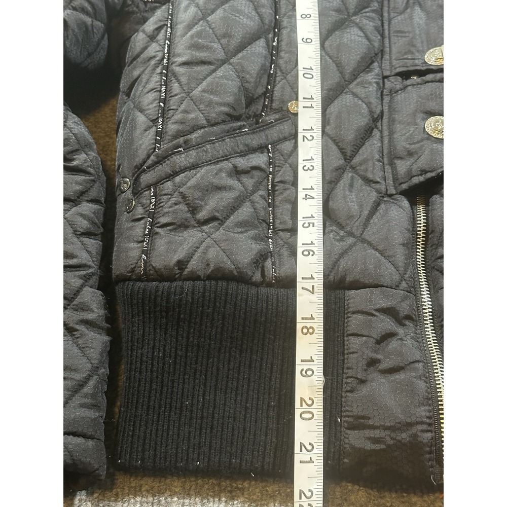 VTG Baby Phat Women's M Quilted Puffer Jacket Faux Fur Babydoll Zip Latch Y2K - Picture 8 of 9